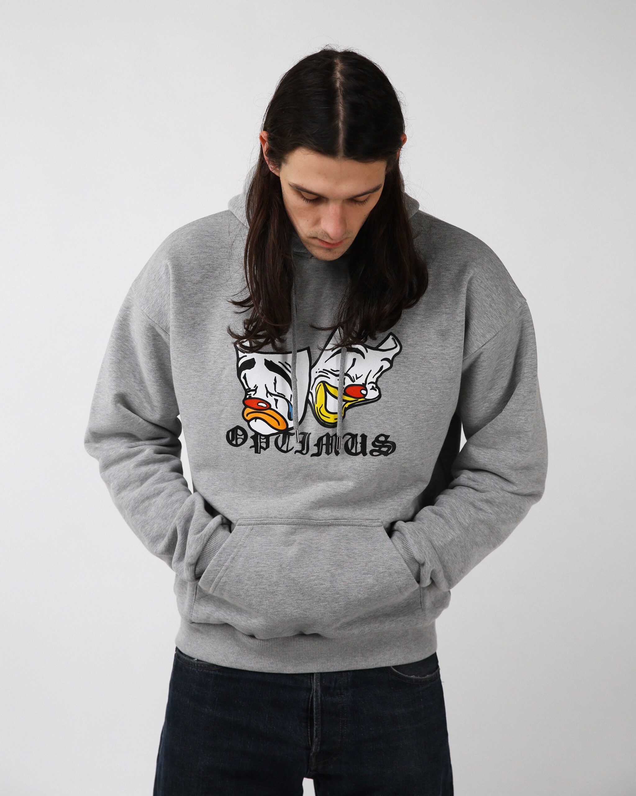 HOODIE “HAPPY & SAD” GREY